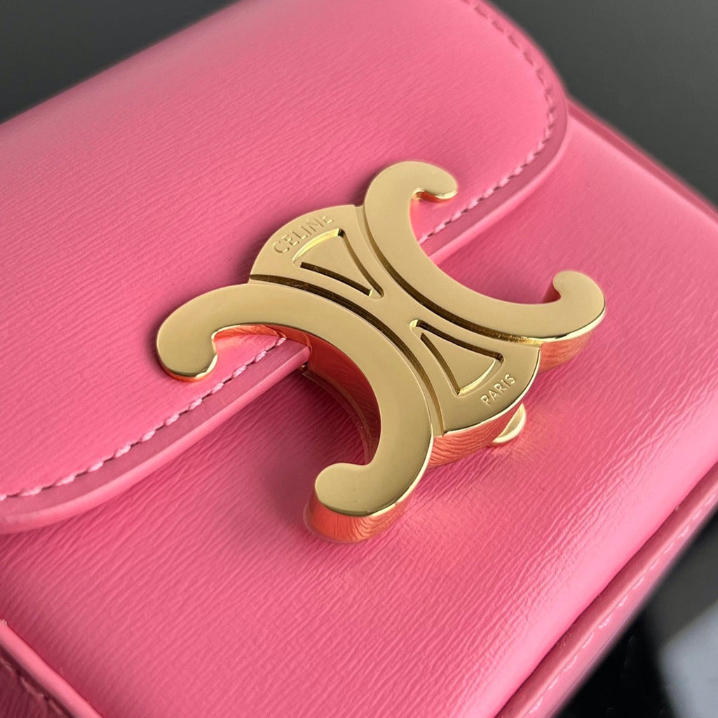TRIOMPHE 11 HOT PINK CALFSKIN HANDBAG