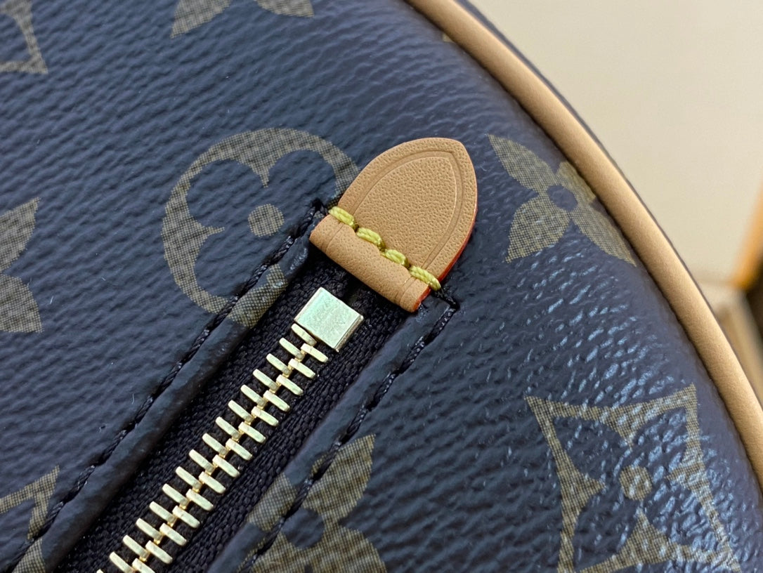 LOOP 23 EN TOILE MONOGRAMME MARRON ET BORDURE EN CUIR