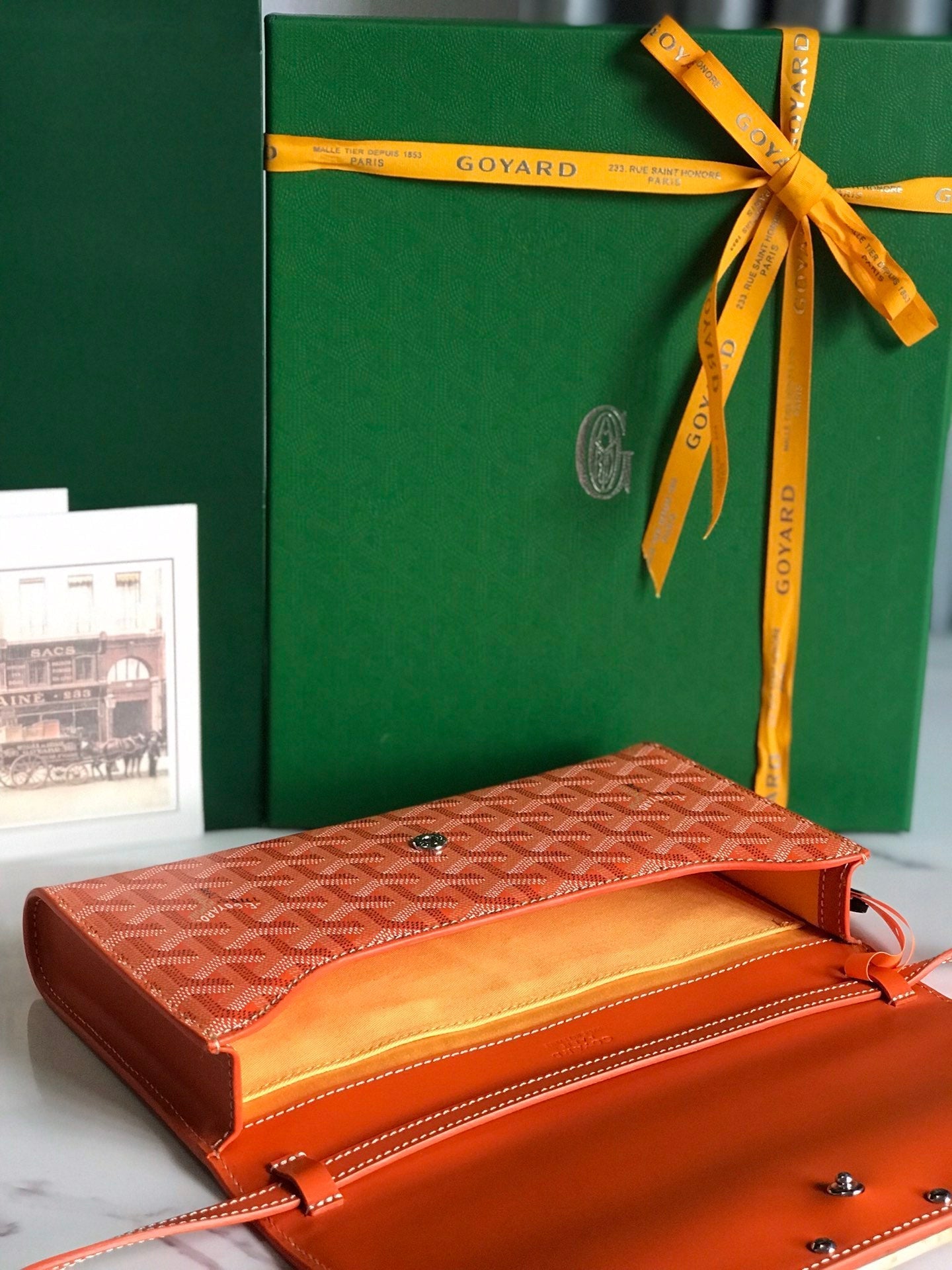 POCHETTE MONTE-CARLO PM 25 EN TOILE GOYARDINE ORANGE