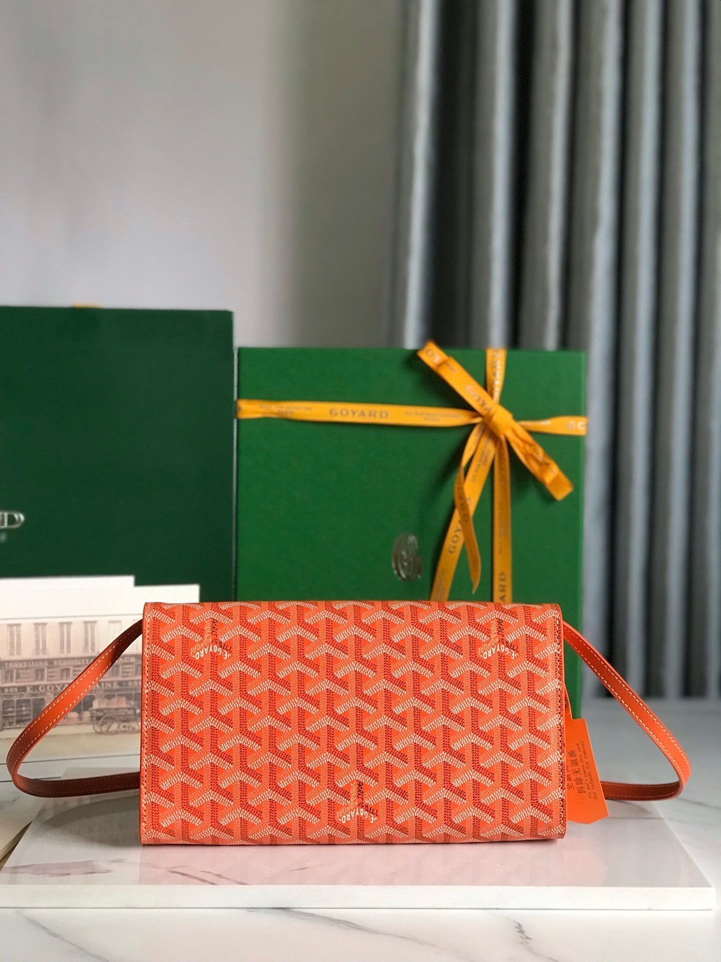 POCHETTE MONTE-CARLO PM 25 EN TOILE GOYARDINE ORANGE