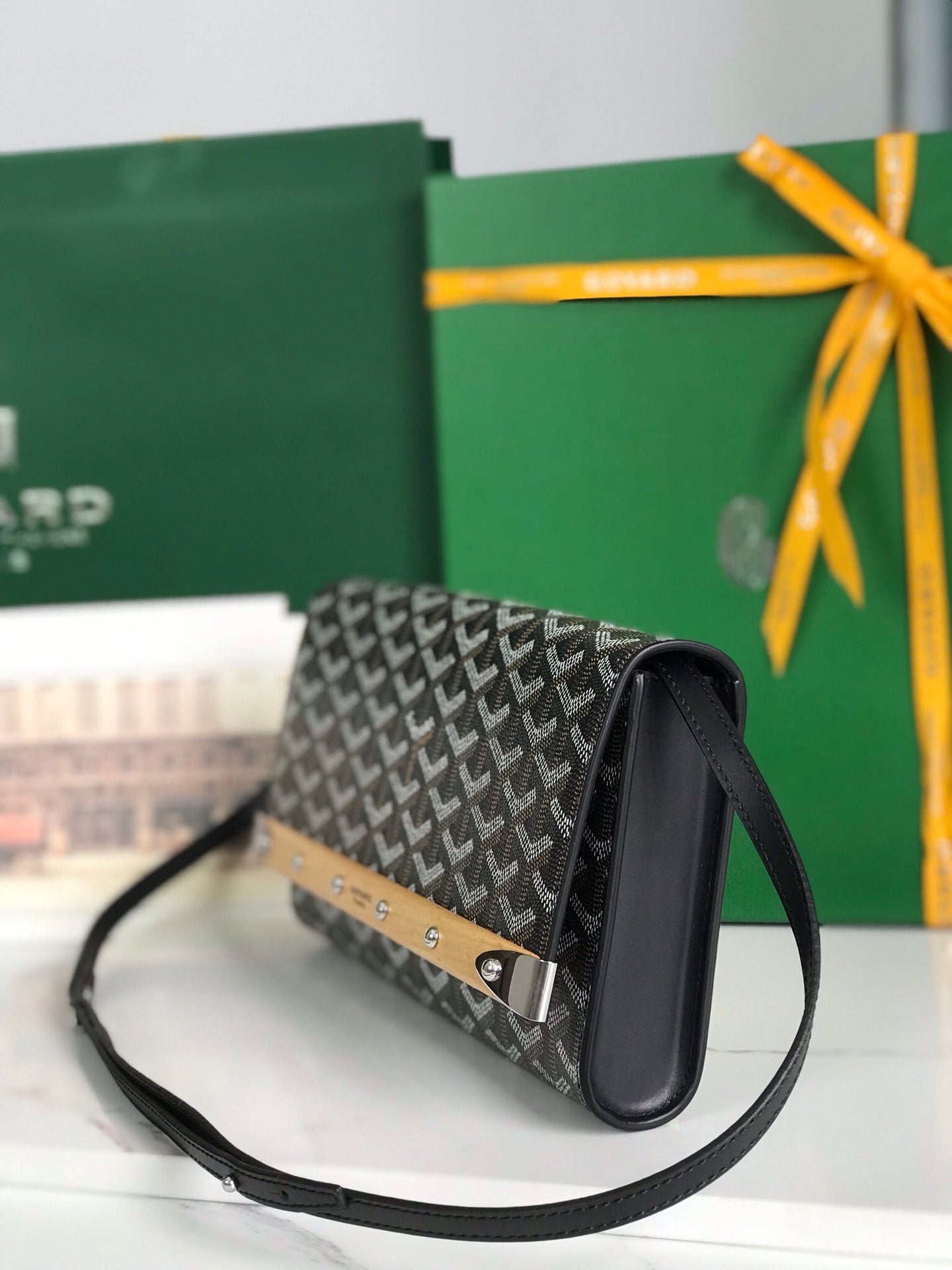 POCHETTE MONTE-CARLO PM 25 EN TOILE GOYARDINE NOIRE
