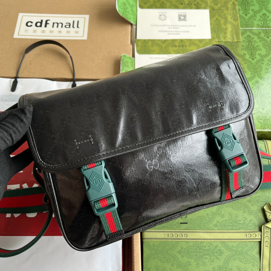 SAC MESSAGER 27 EN TOILE MONOGRAMME NOIRE