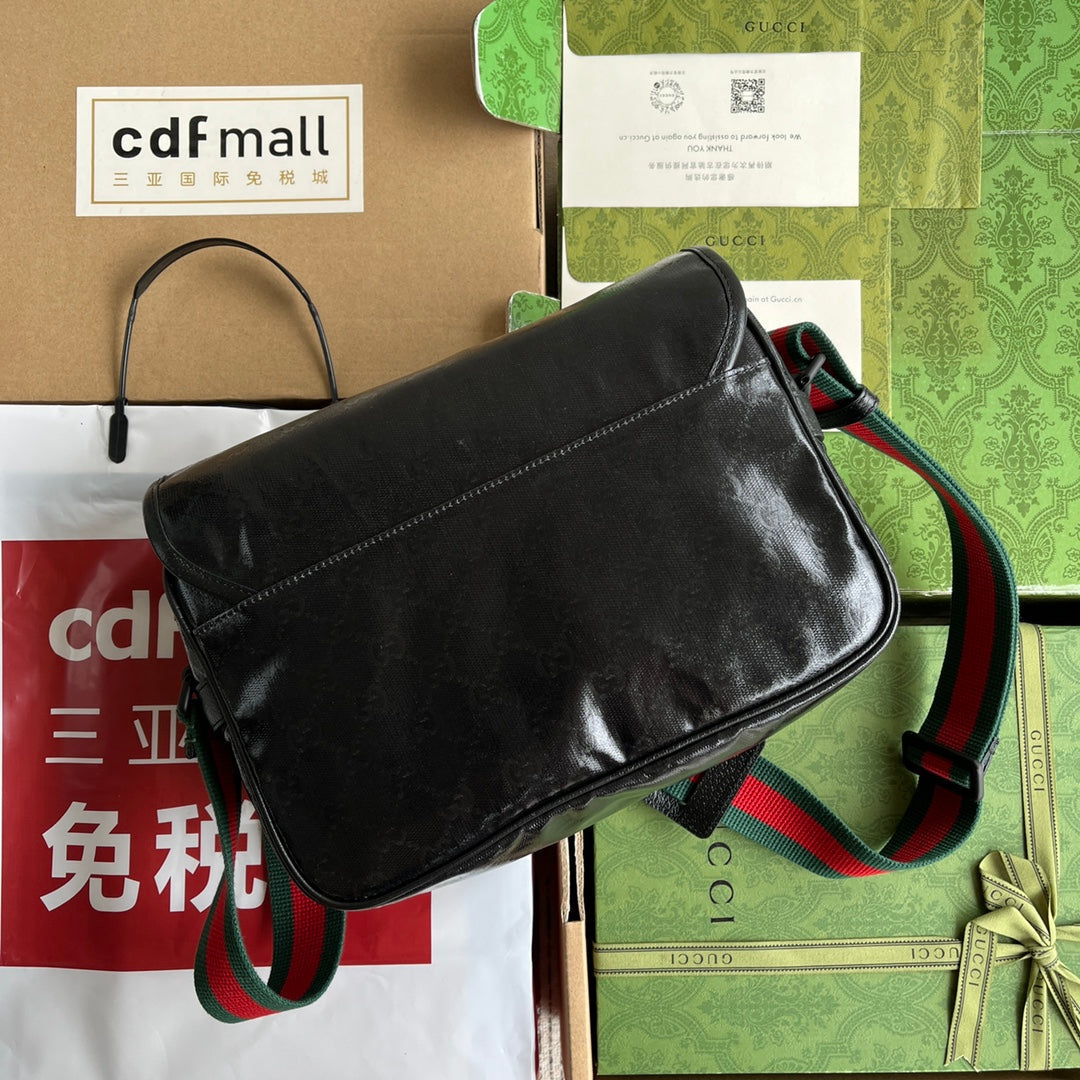 SAC MESSAGER 27 EN TOILE MONOGRAMME NOIRE