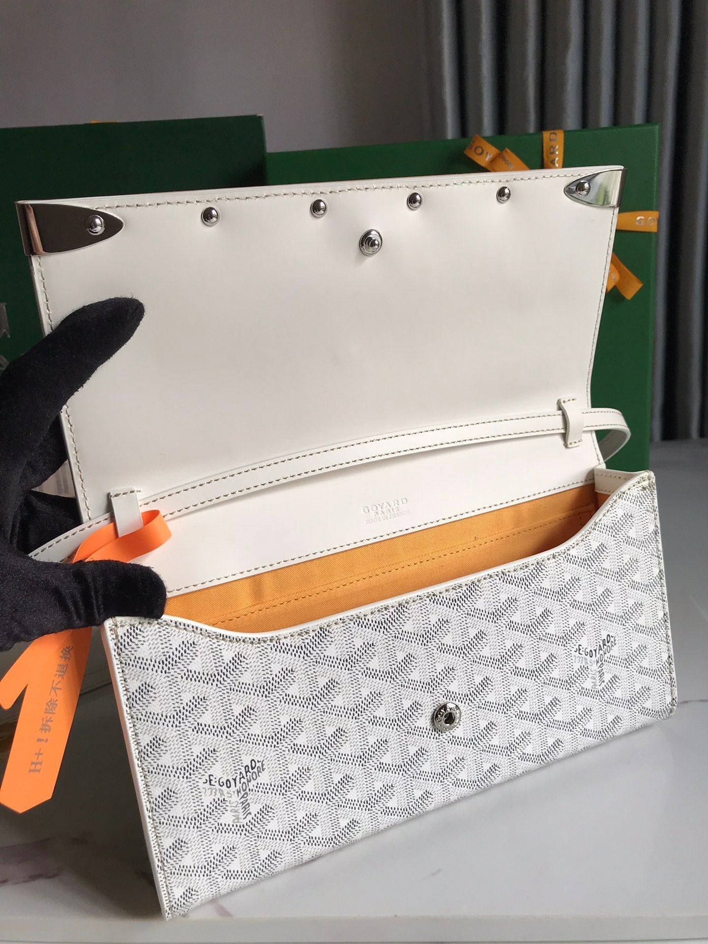 POCHETTE MONTE-CARLO PM 25 EN TOILE GOYARDINE BLANCHE