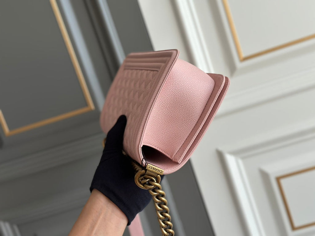 GARÇON MOYEN 25 ROSE MATELASSÉ CAVIAR ANTIQUE GHW