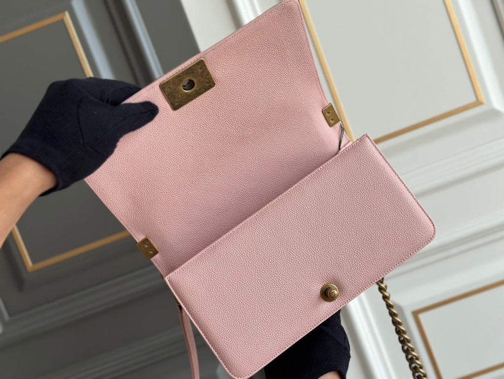 GARÇON MOYEN 25 ROSE MATELASSÉ CAVIAR ANTIQUE GHW
