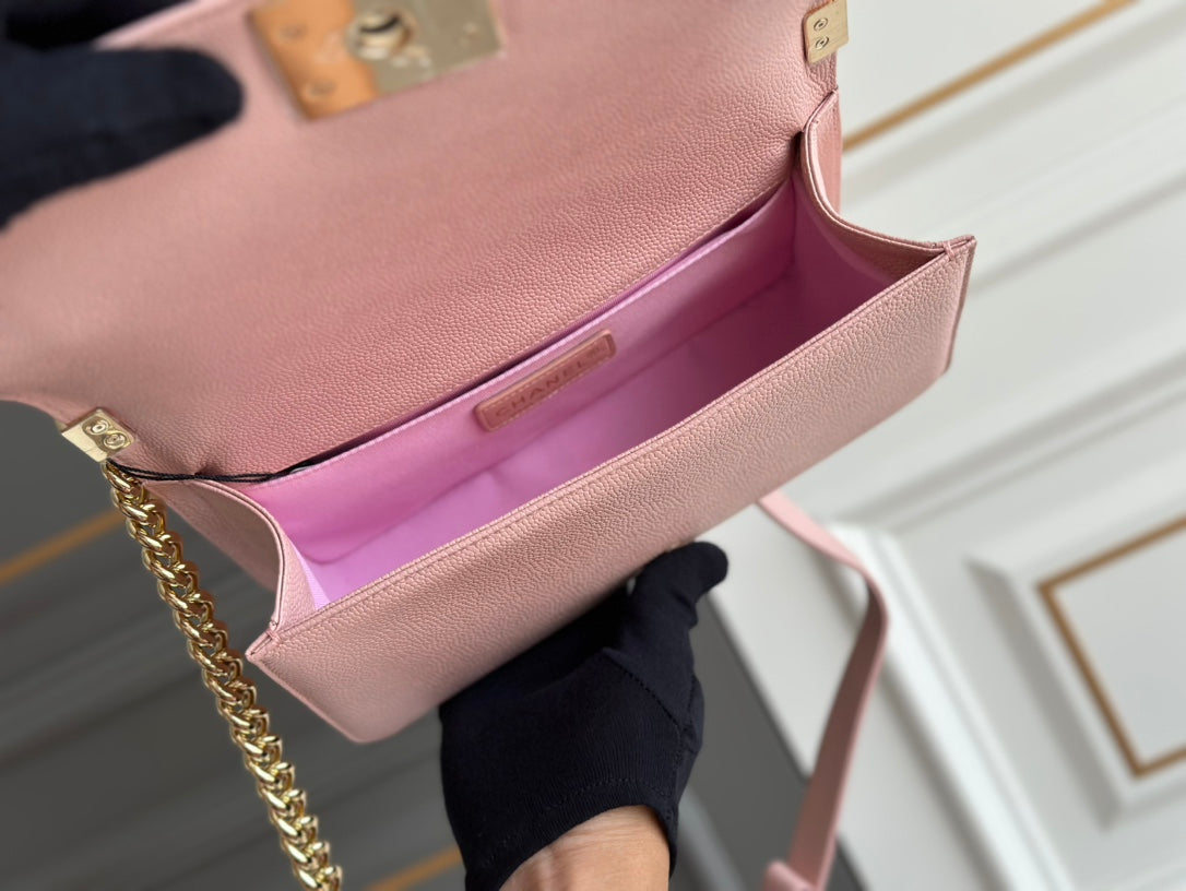 GARÇON MOYEN 25 ROSE MATELASSÉ CAVIAR GHW