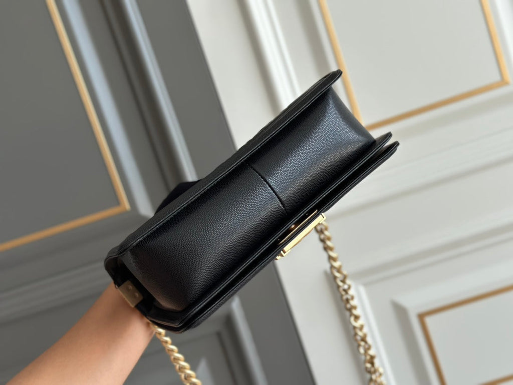 GARÇON MOYEN 25 NOIR MATELASSÉ CAVIAR GHW