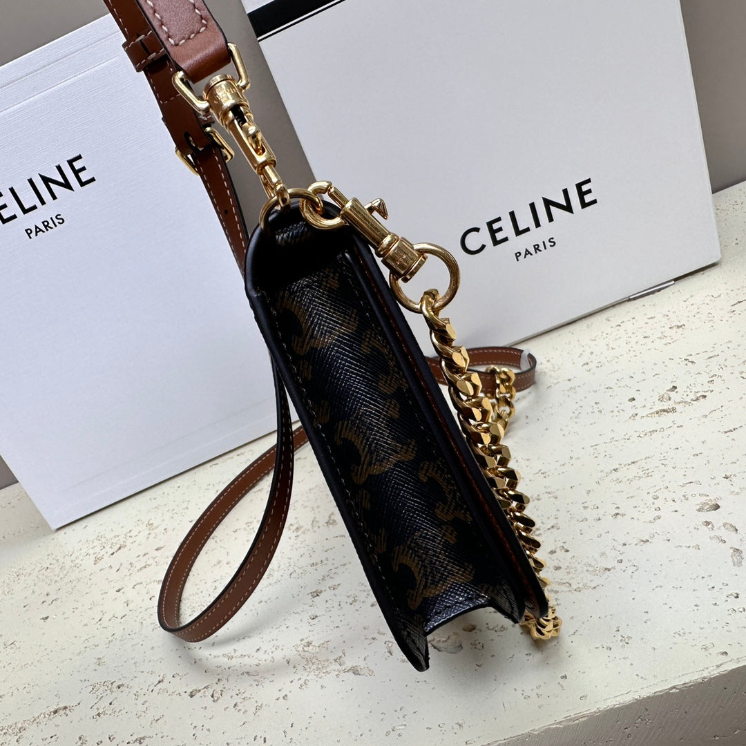 CELIN MULTIPOCHETTE 20 TRIOMPHE CANVAS TAN CALFSKIN