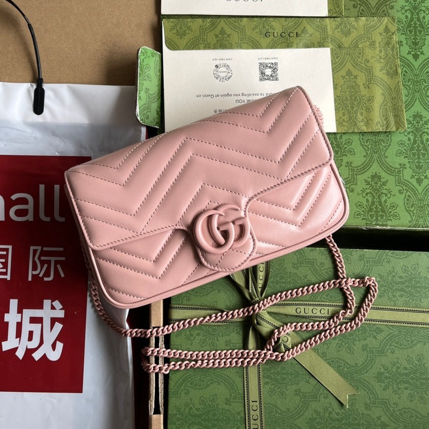 GG MARMONT 21CM TOUT CUIR DE VEAU ROSE