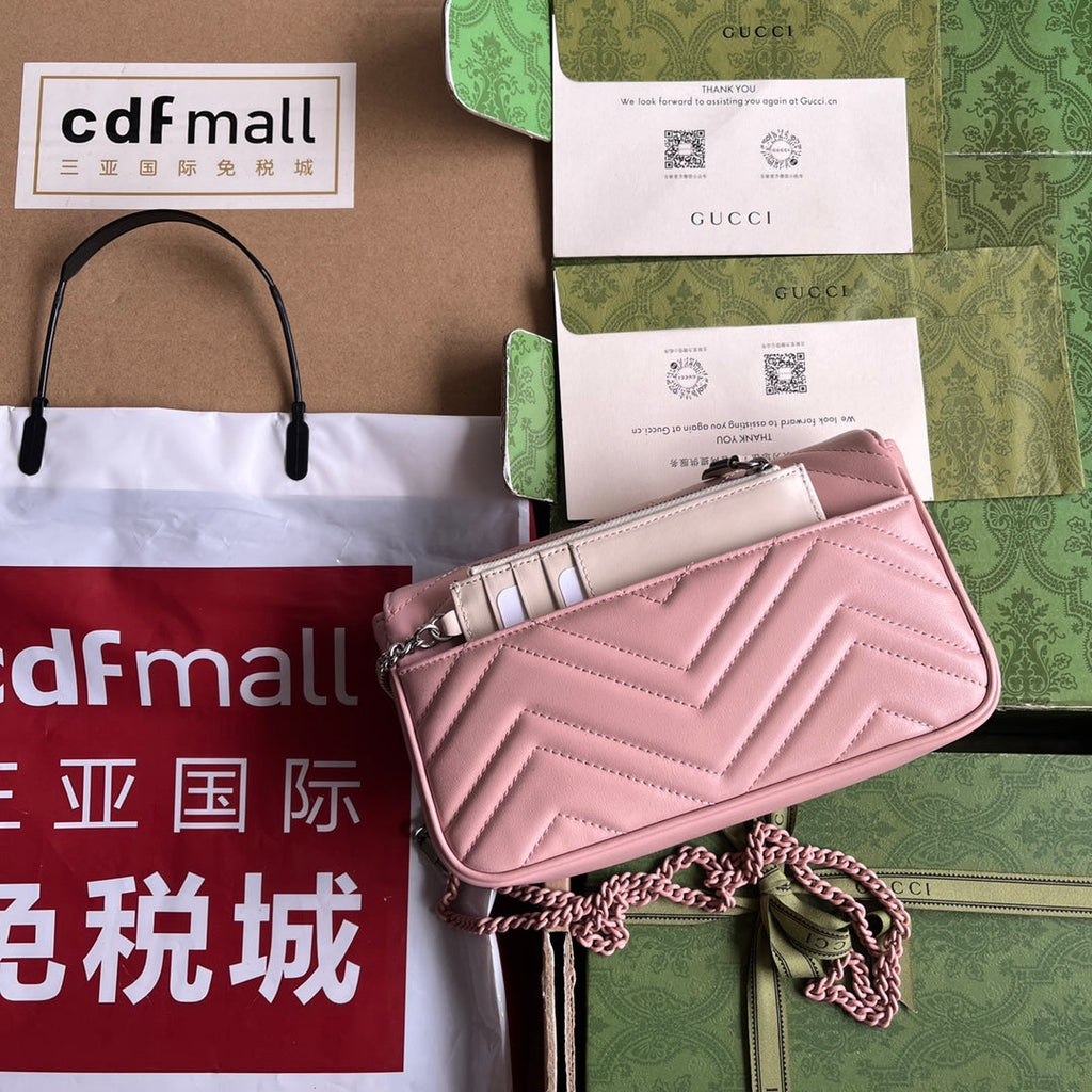 GG MARMONT 21CM TOUT CUIR DE VEAU ROSE