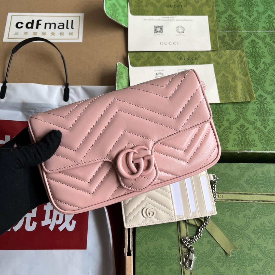 GG MARMONT 21CM TOUT CUIR DE VEAU ROSE