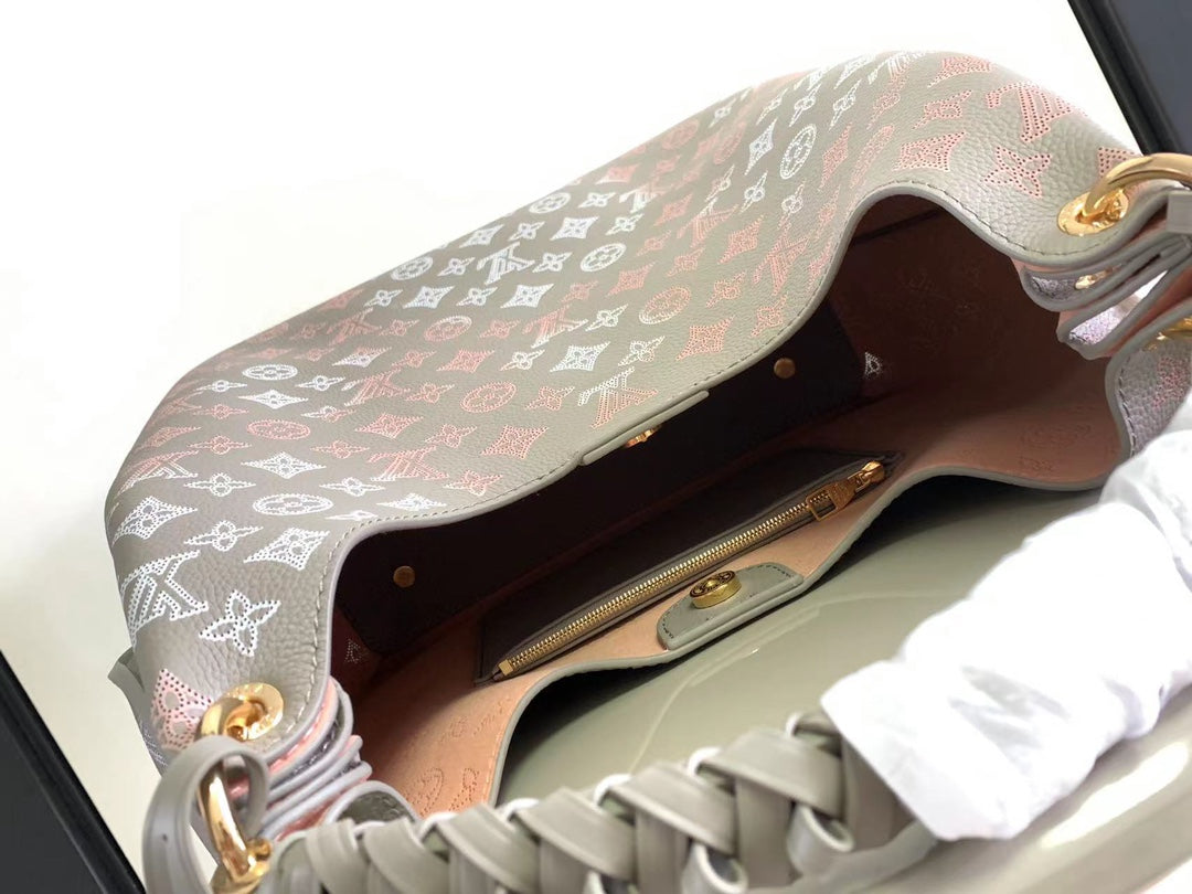 CARMEL 40 EN CUIR DE VEAU PERFORÉ GRIS MONOGRAMME DÉGRADÉ