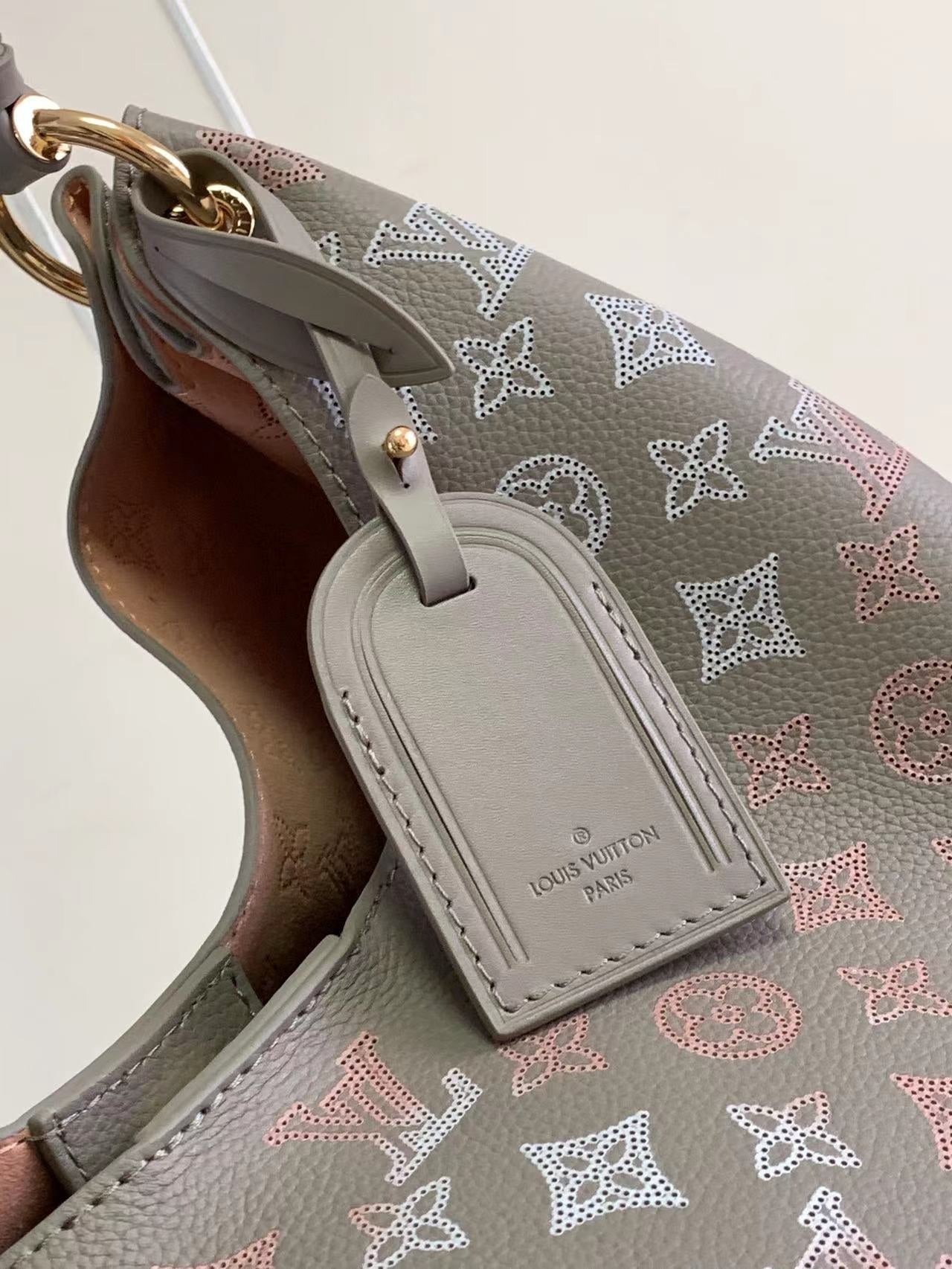 CARMEL 40 EN CUIR DE VEAU PERFORÉ GRIS MONOGRAMME DÉGRADÉ