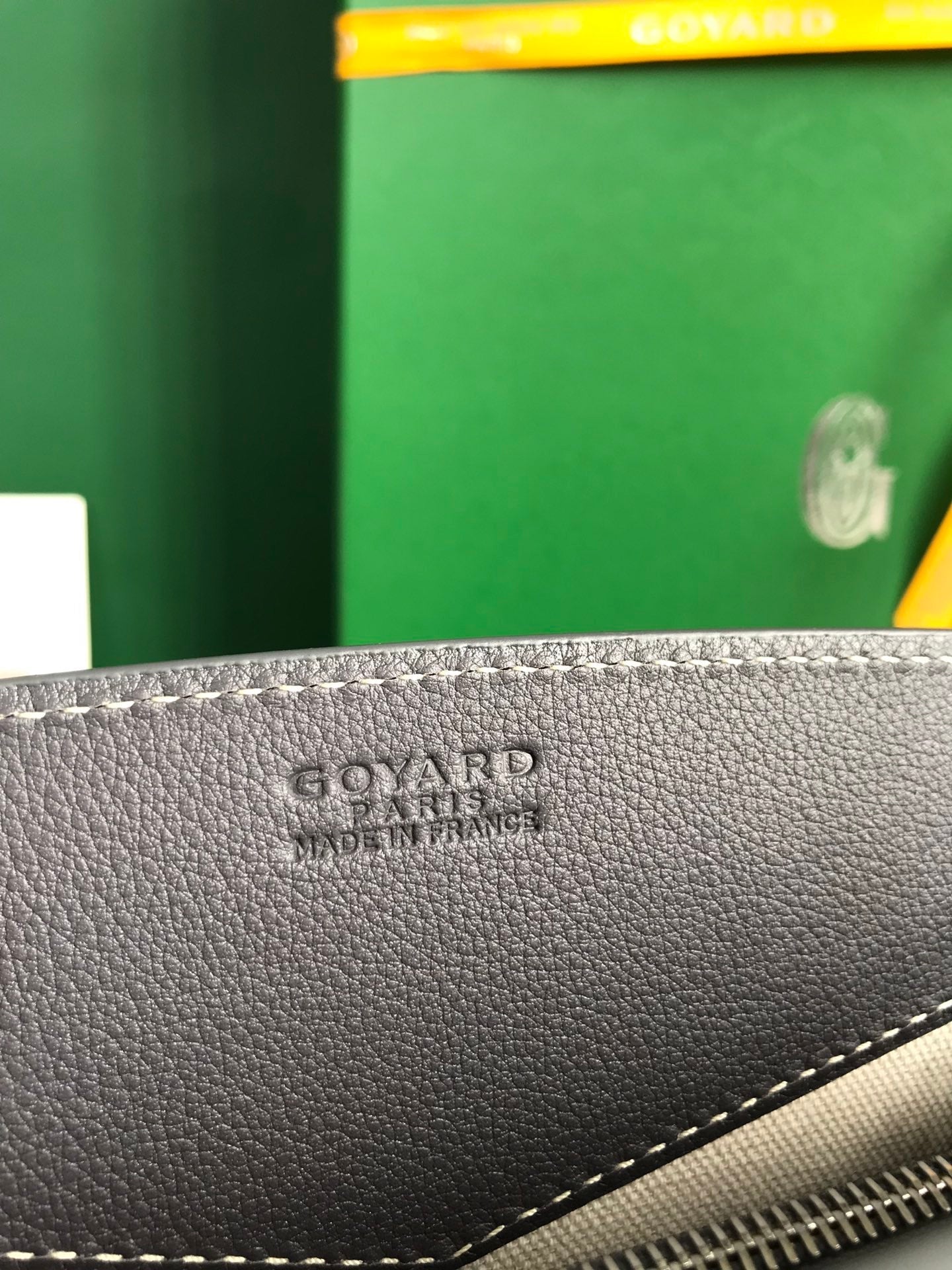 SAC ROUETTE STRUCTURÉ MINI 21 EN TOILE GOYARDINE GRIS NOIR ET CUIR DE VEAU