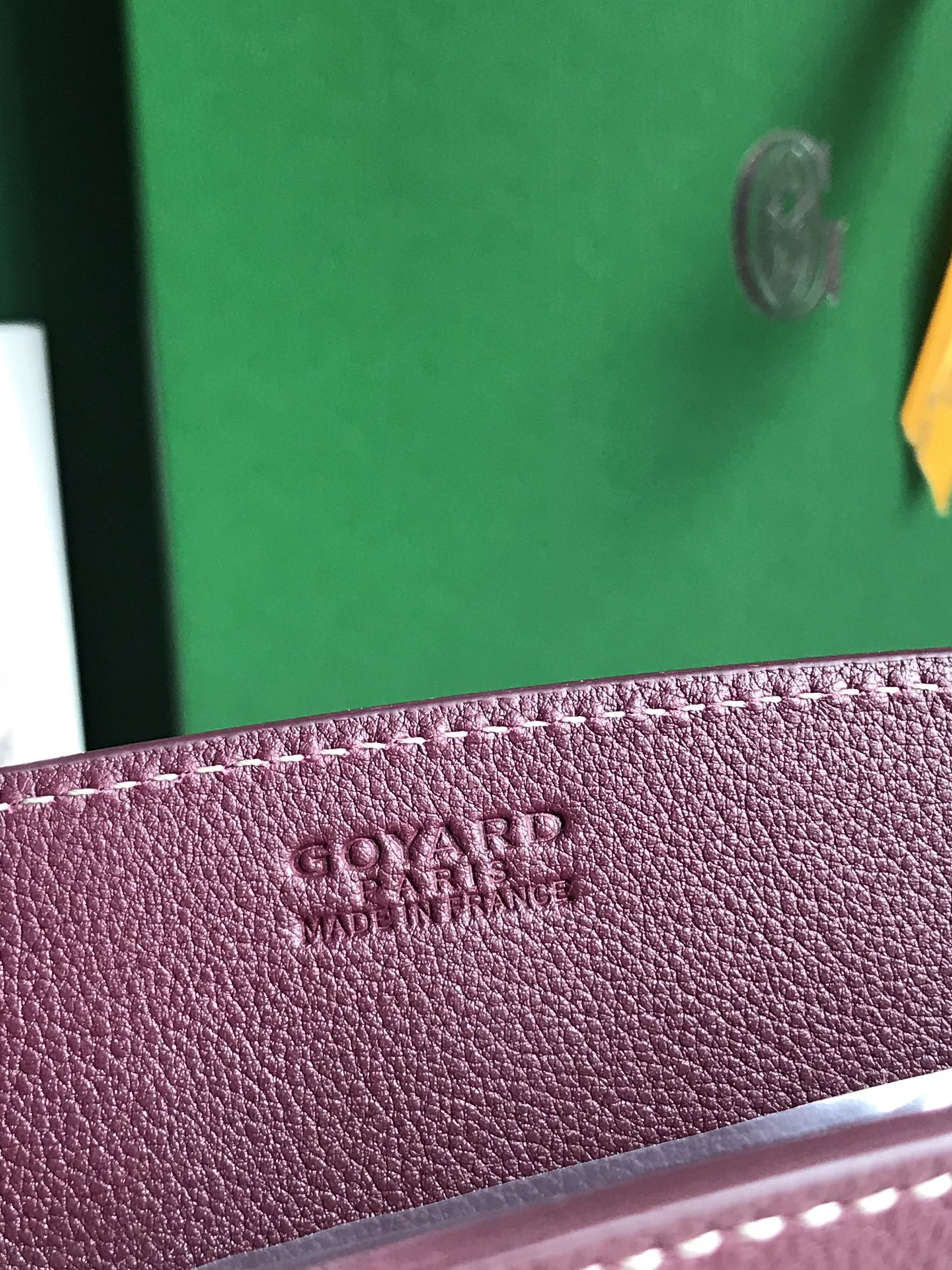 MINI SAC ROUETTE STRUCTURÉ 21 EN TOILE GOYARDINE VIN ET CUIR DE VEAU