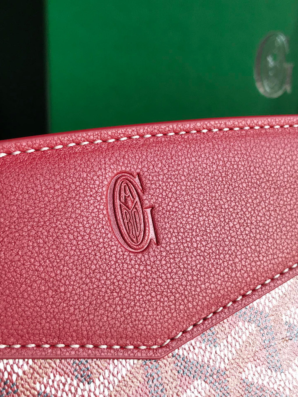 SAC ROUETTE STRUCTURÉ MINI 21 EN TOILE GOYARDINE ROUGE CLASSIQUE ET CUIR DE VEAU
