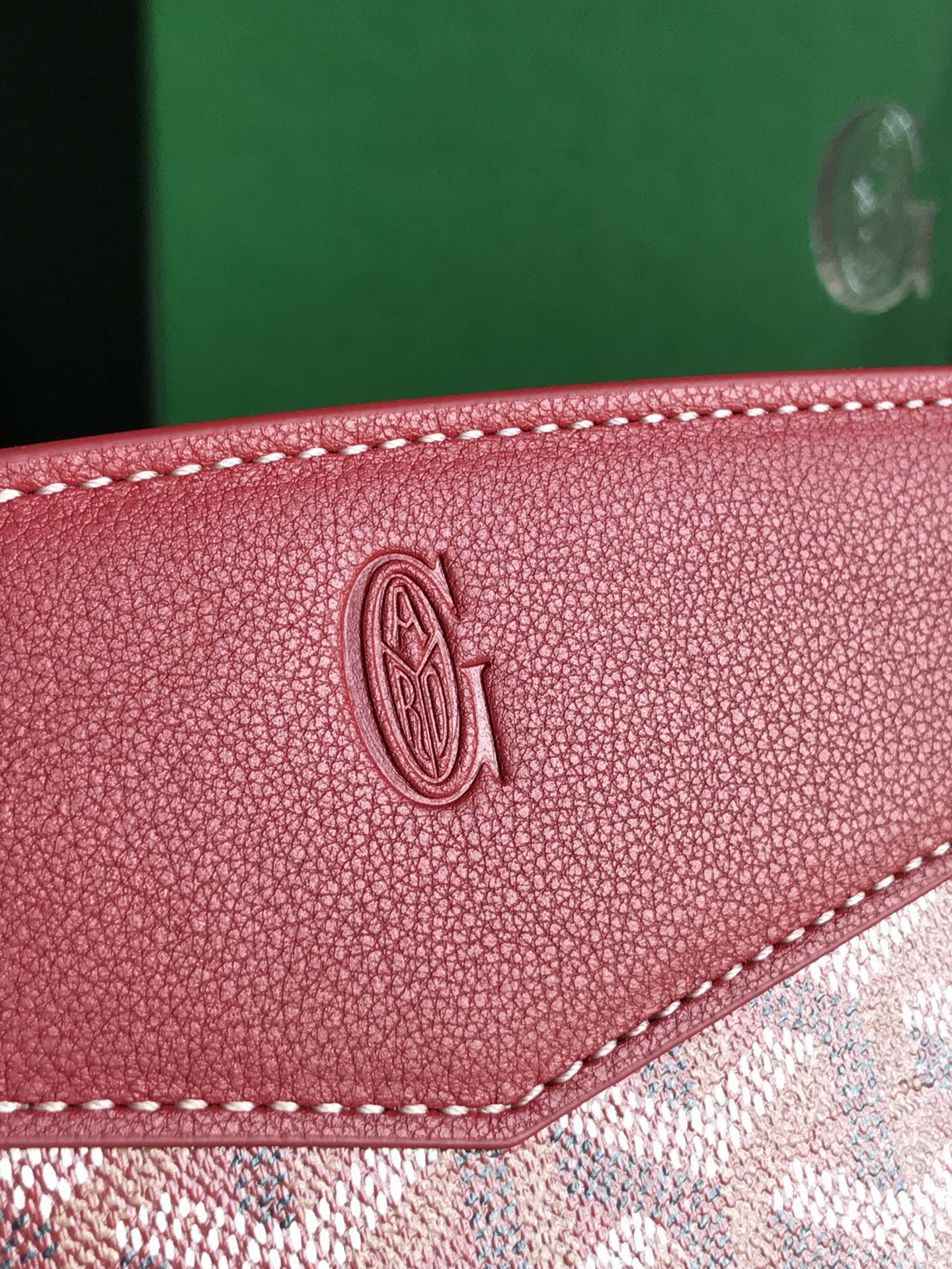 SAC ROUETTE STRUCTURÉ MINI 21 EN TOILE GOYARDINE ROUGE CLASSIQUE ET CUIR DE VEAU