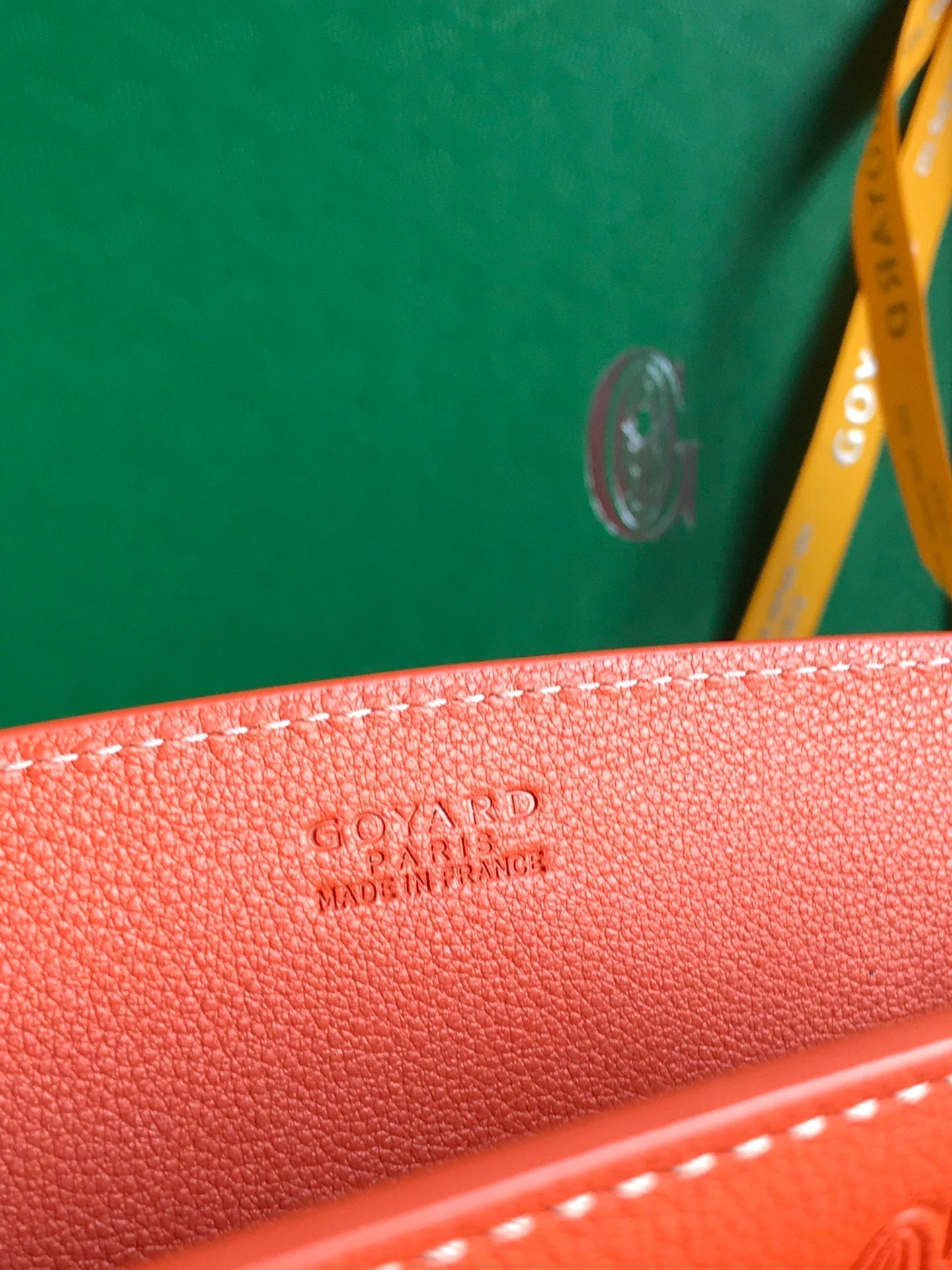 MINI SAC ROUETTE STRUCTURÉ 21 EN TOILE GOYARDINE ORANGE ET CUIR DE VEAU