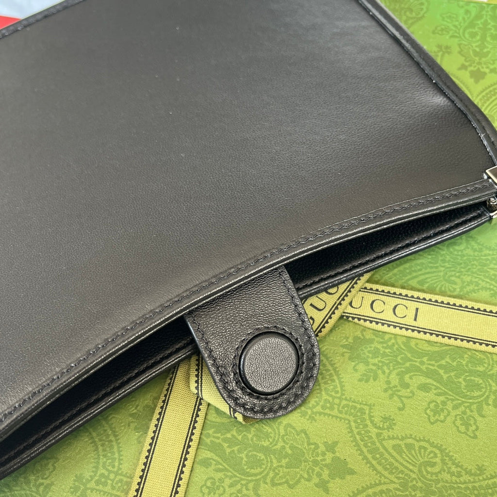 PETIT SAC À BANDOULIÈRE SLIM HORSEBIT 23 EN CUIR DE VEAU NOIR ACIER PALLADIUM