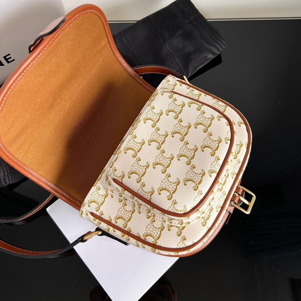 SAC DE SELLE MONOGRAMME 18 TISSU BLANC