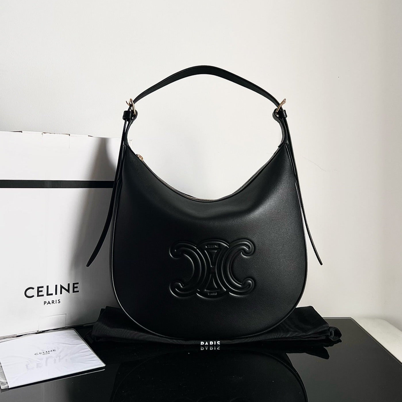 TRIOMPHE 31 CUIR DE VEAU NOIR