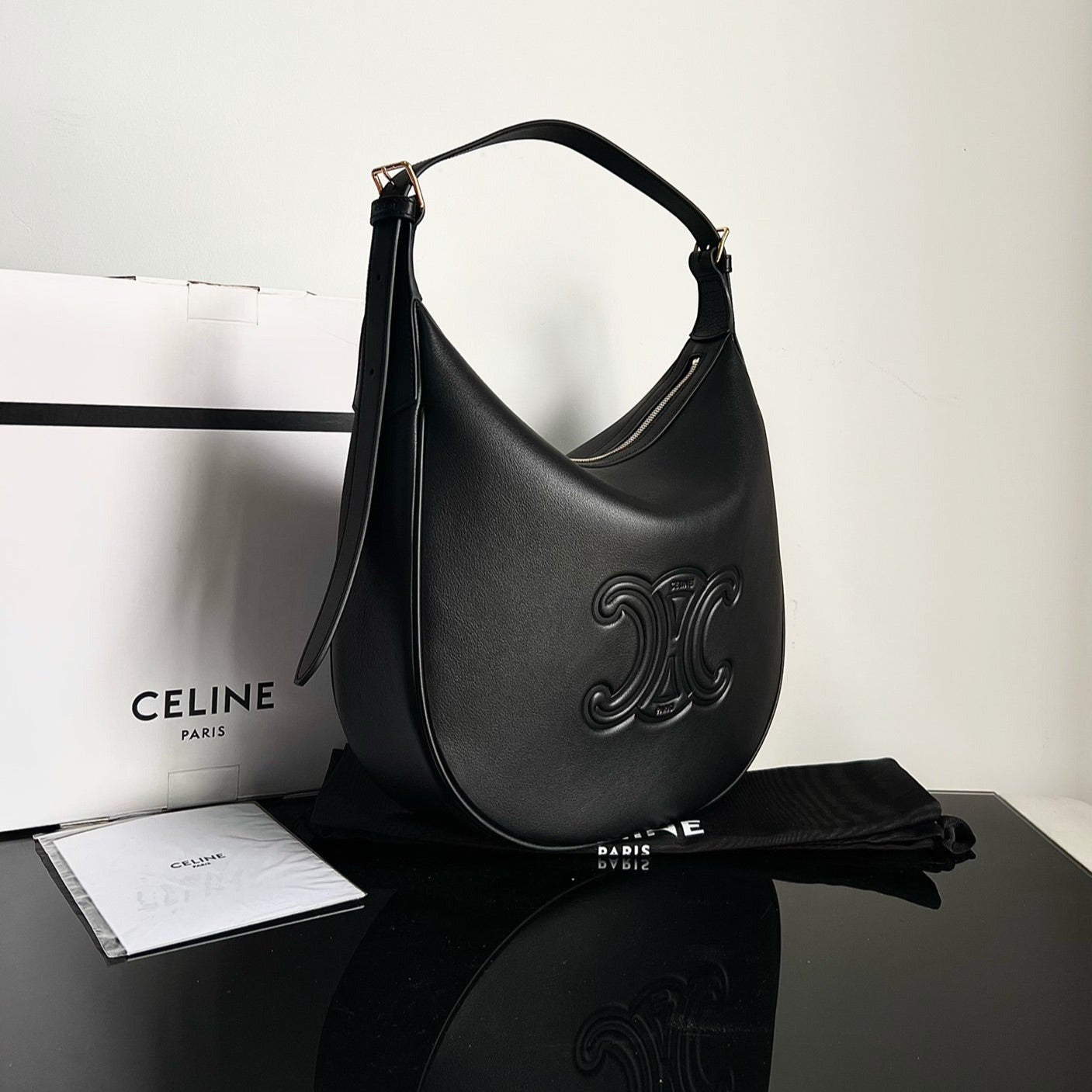 TRIOMPHE 31 CUIR DE VEAU NOIR