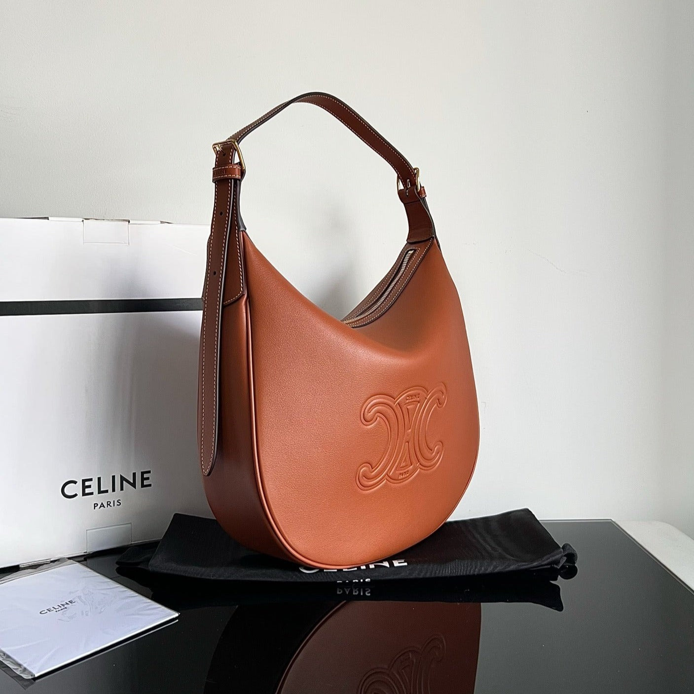 TRIOMPHE 31 CUIR DE VEAU MARRON TAN