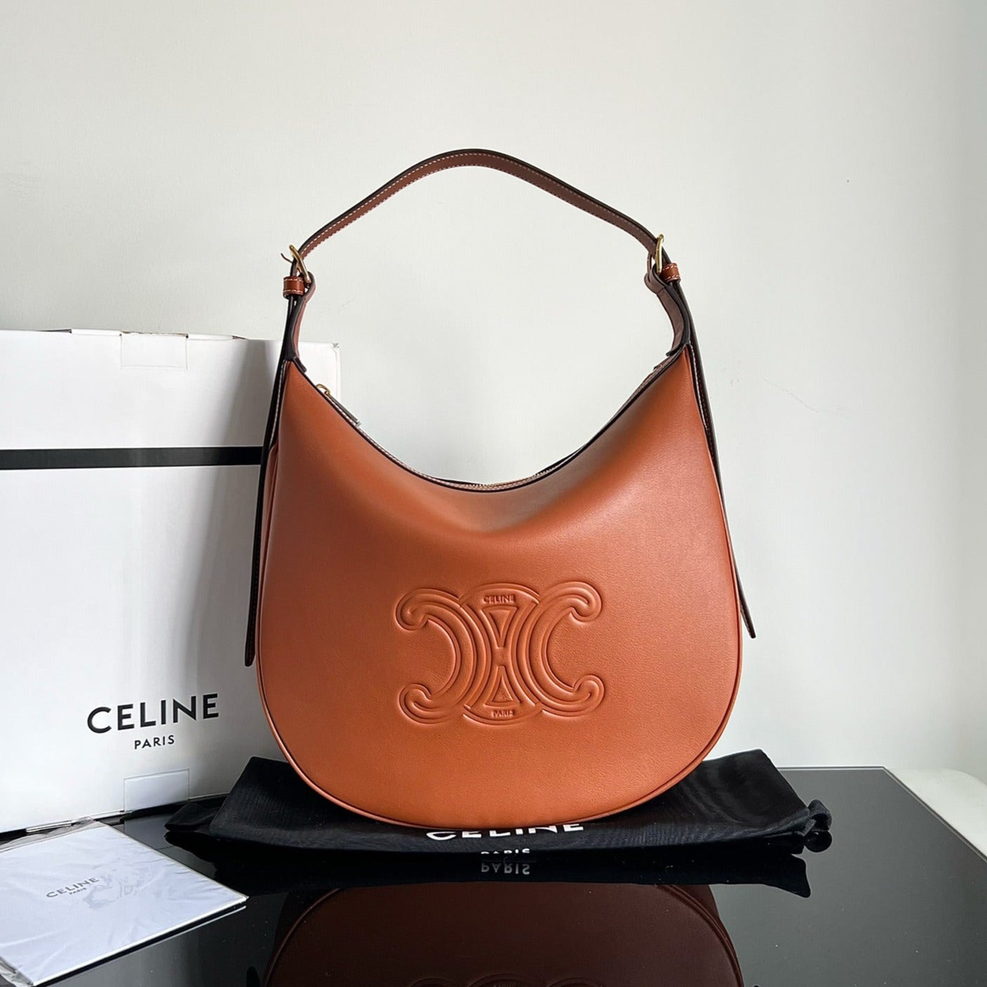 TRIOMPHE 31 CUIR DE VEAU MARRON TAN