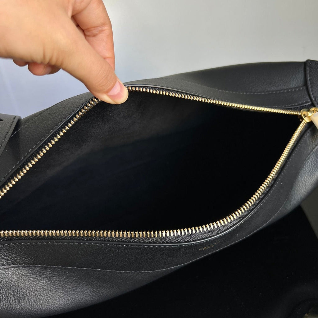 SAC SOUS LES BRAS 34 CUIR DE VEAU SOUPLE NOIR