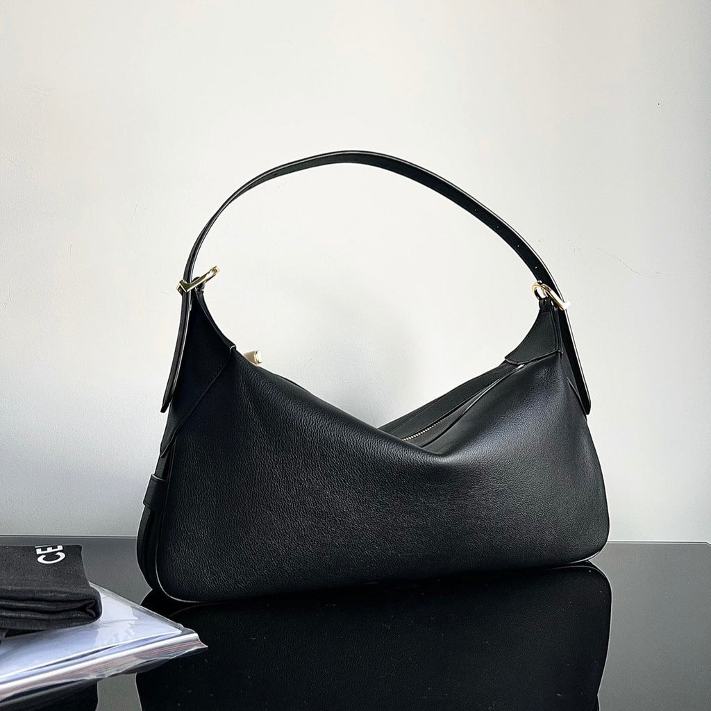 SAC SOUS LES BRAS 34 CUIR DE VEAU SOUPLE NOIR