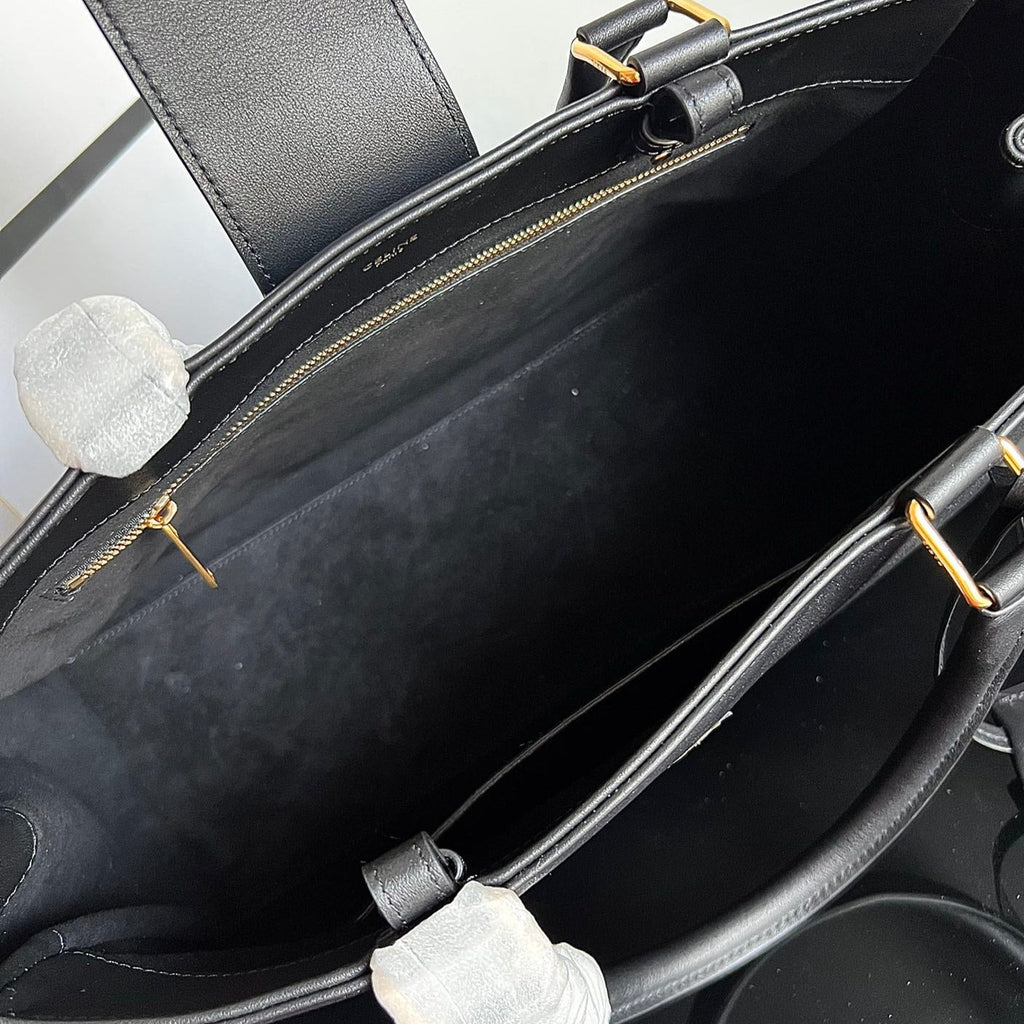 SAC À MAIN TRIOMPHE 37 EN CUIR DE VEAU SOUPLE NOIR