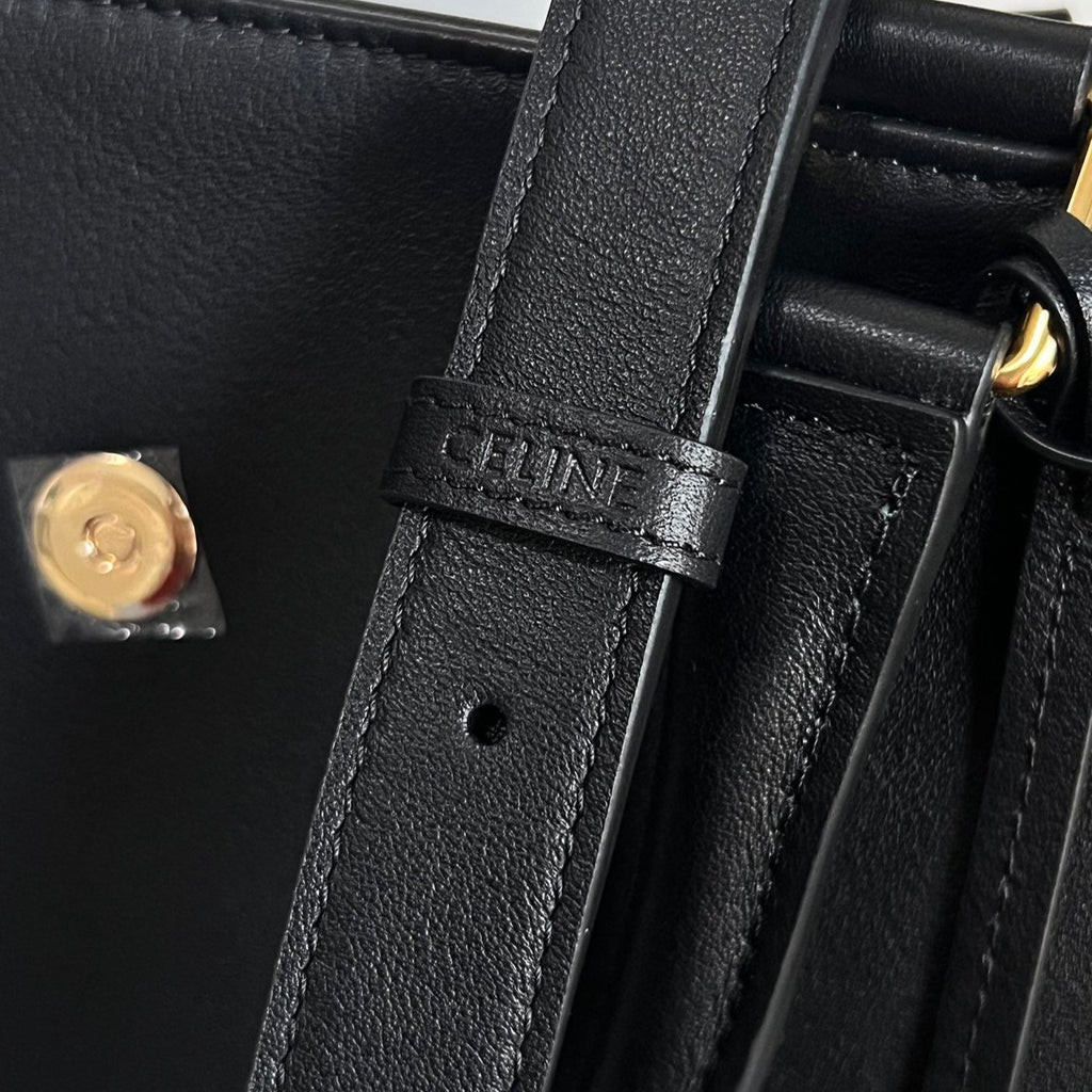 SAC À MAIN TRIOMPHE 37 EN CUIR DE VEAU SOUPLE NOIR