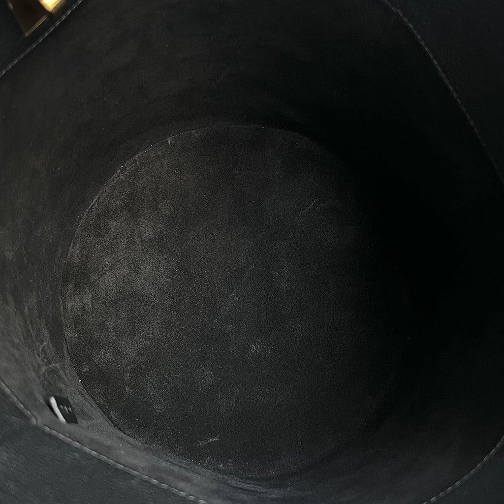 SAC SEAU EN LAINE NOIR 24 CUIR DE VEAU ORIGINAL