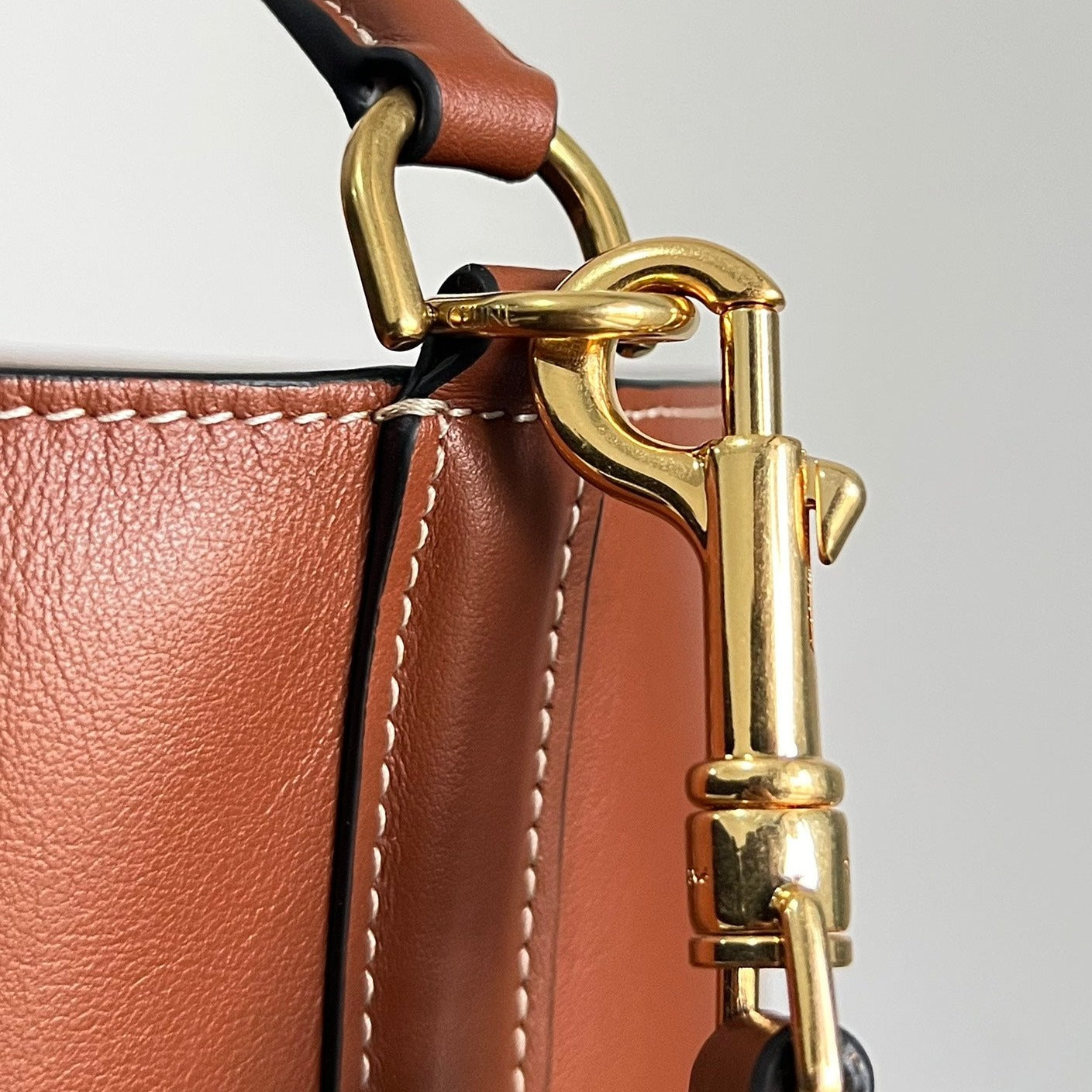 SAC SEAU EN LAINE 24 ORANGE ROUILLE CUIR DE VEAU ORIGINAL