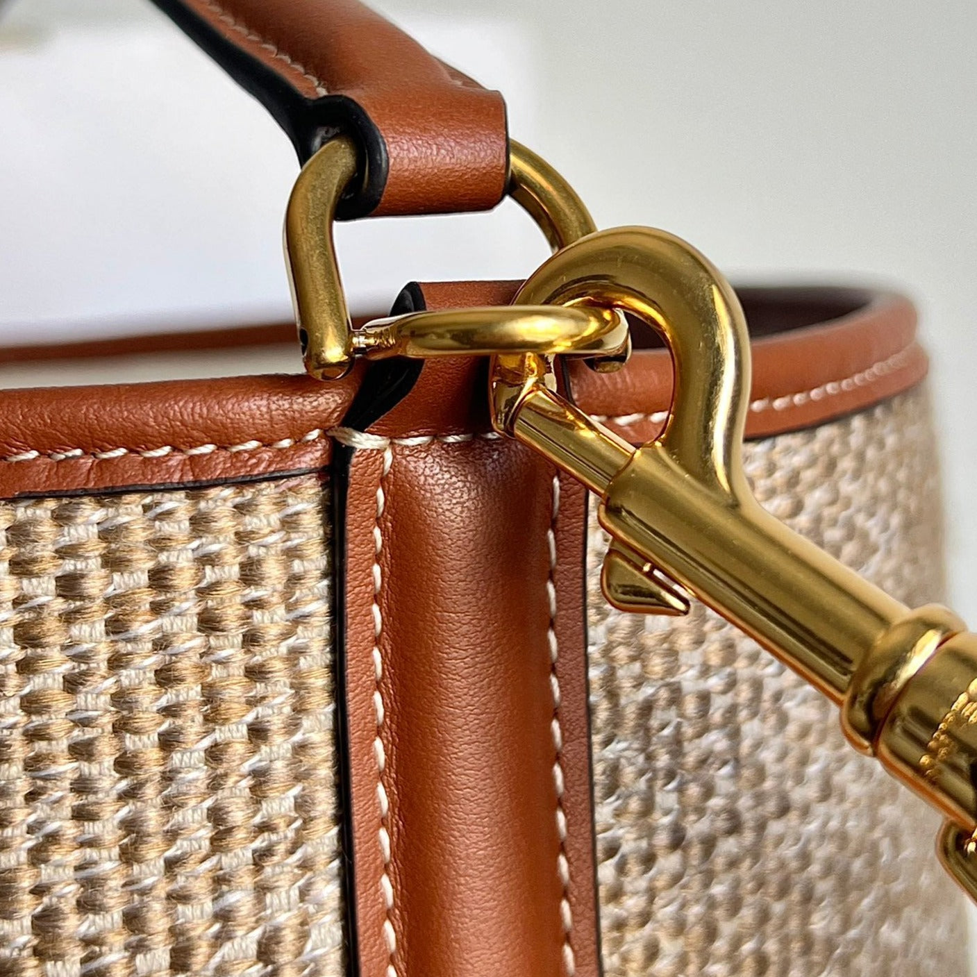 SAC SEAU EN LAINE 24 BEIGE CRÈME CUIR DE VEAU ORIGINAL