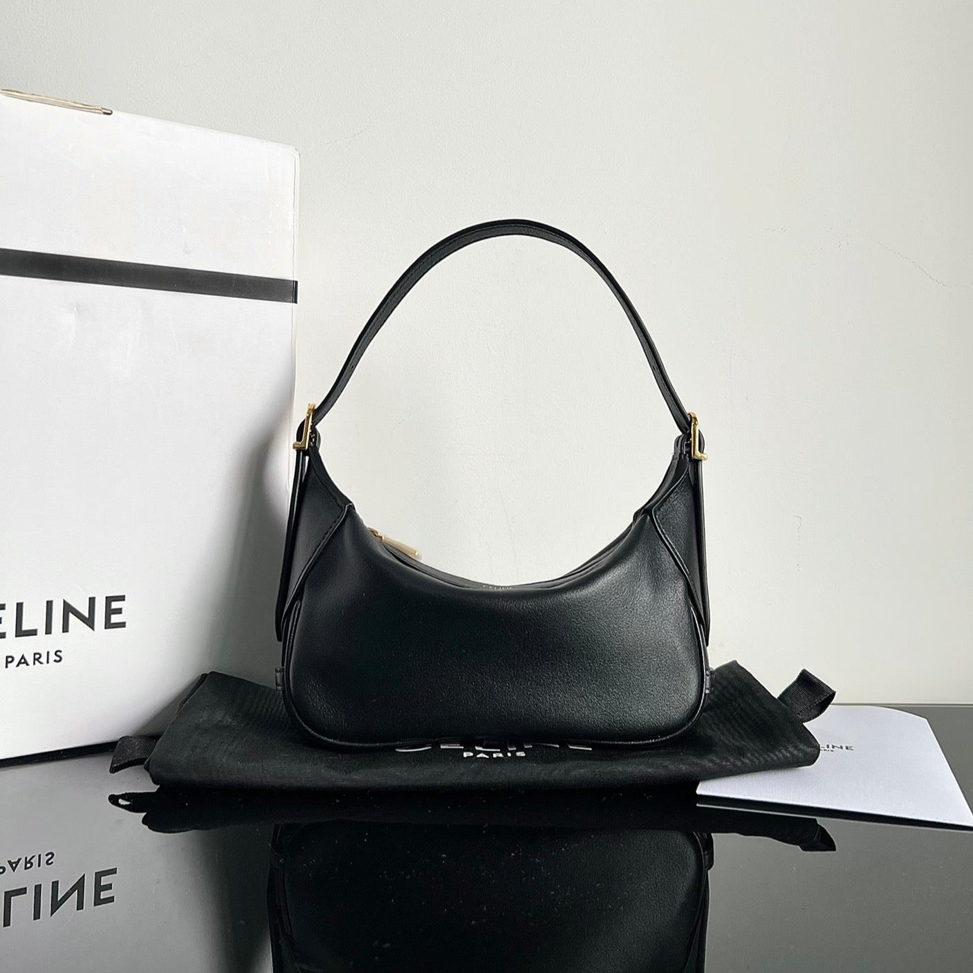 MINI SAC À MAIN EN CUIR DE VEAU SOFT 19 NOIR