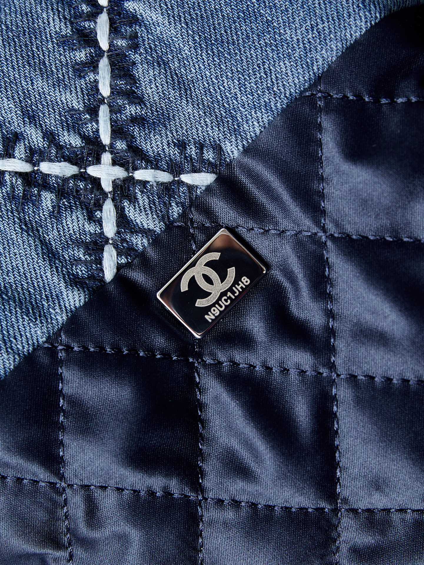 CC 22 HOBO STITCHED BLUE DENIM SILVER HARDWARE