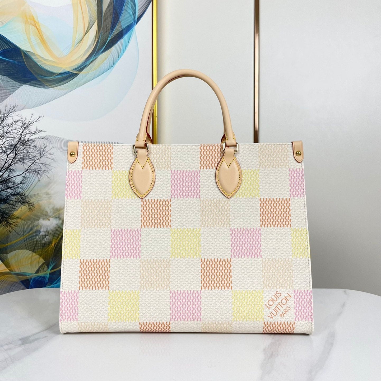 ONTHEGO 35 EN TOILE GÉANTE DAMIER PÊCHE