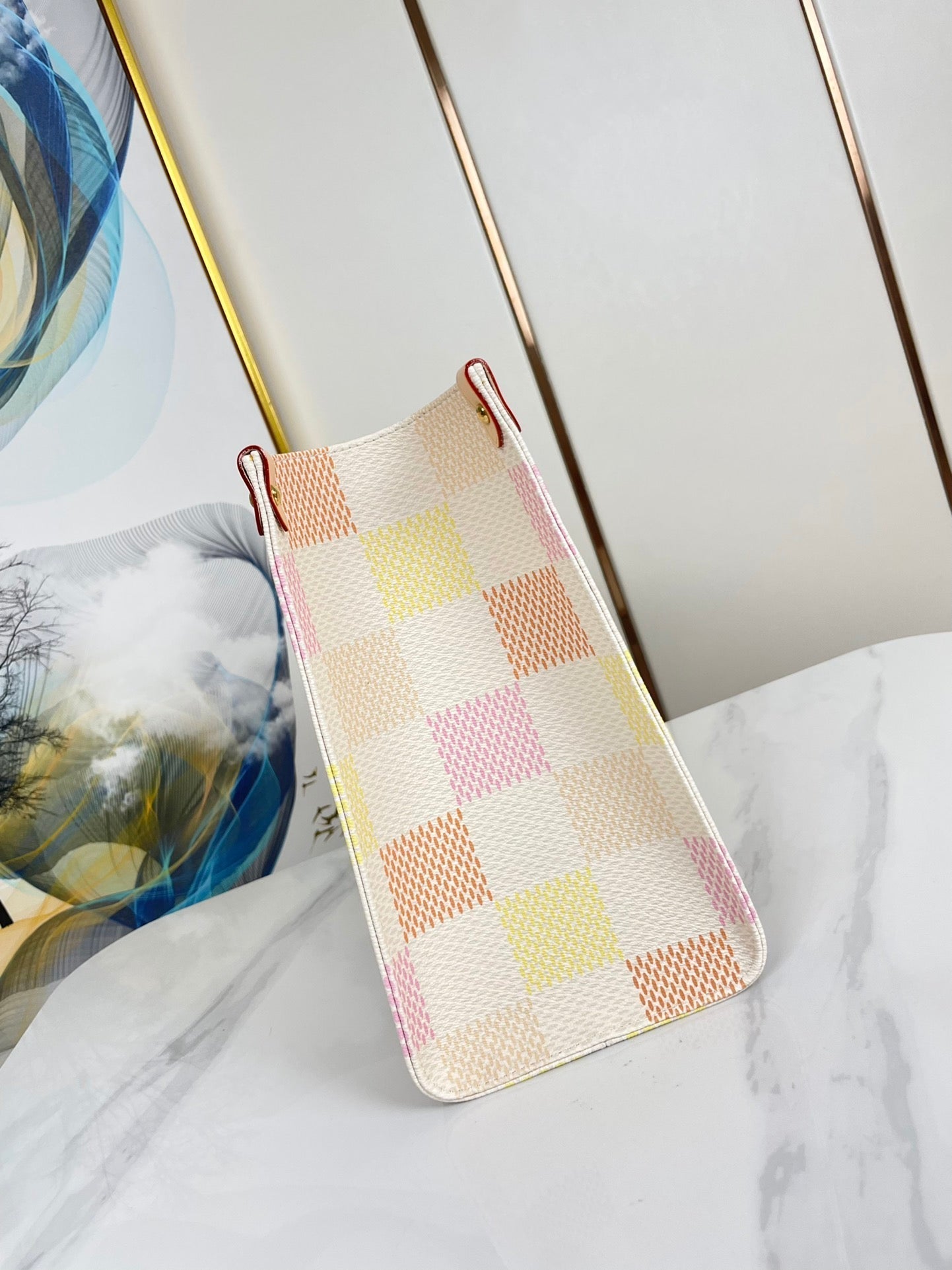 ONTHEGO 35 EN TOILE GÉANTE DAMIER PÊCHE