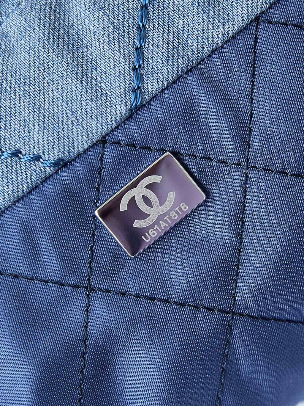 CC 22 MINI SAC À DOS WASTED BLUE DENIM QUINCAILLERIE ARGENTÉE