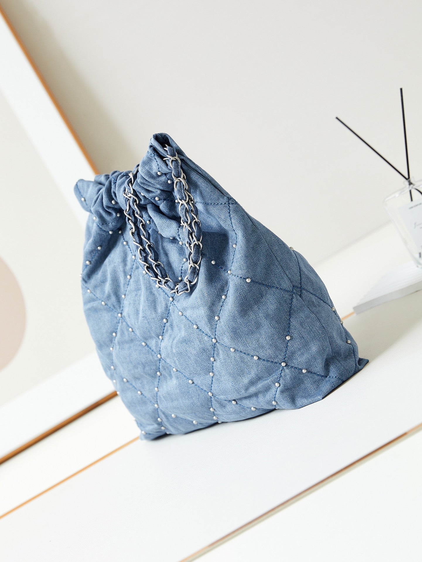 CC 22 HOBO WASTED BLUE DENIM SILVER HARDWARE