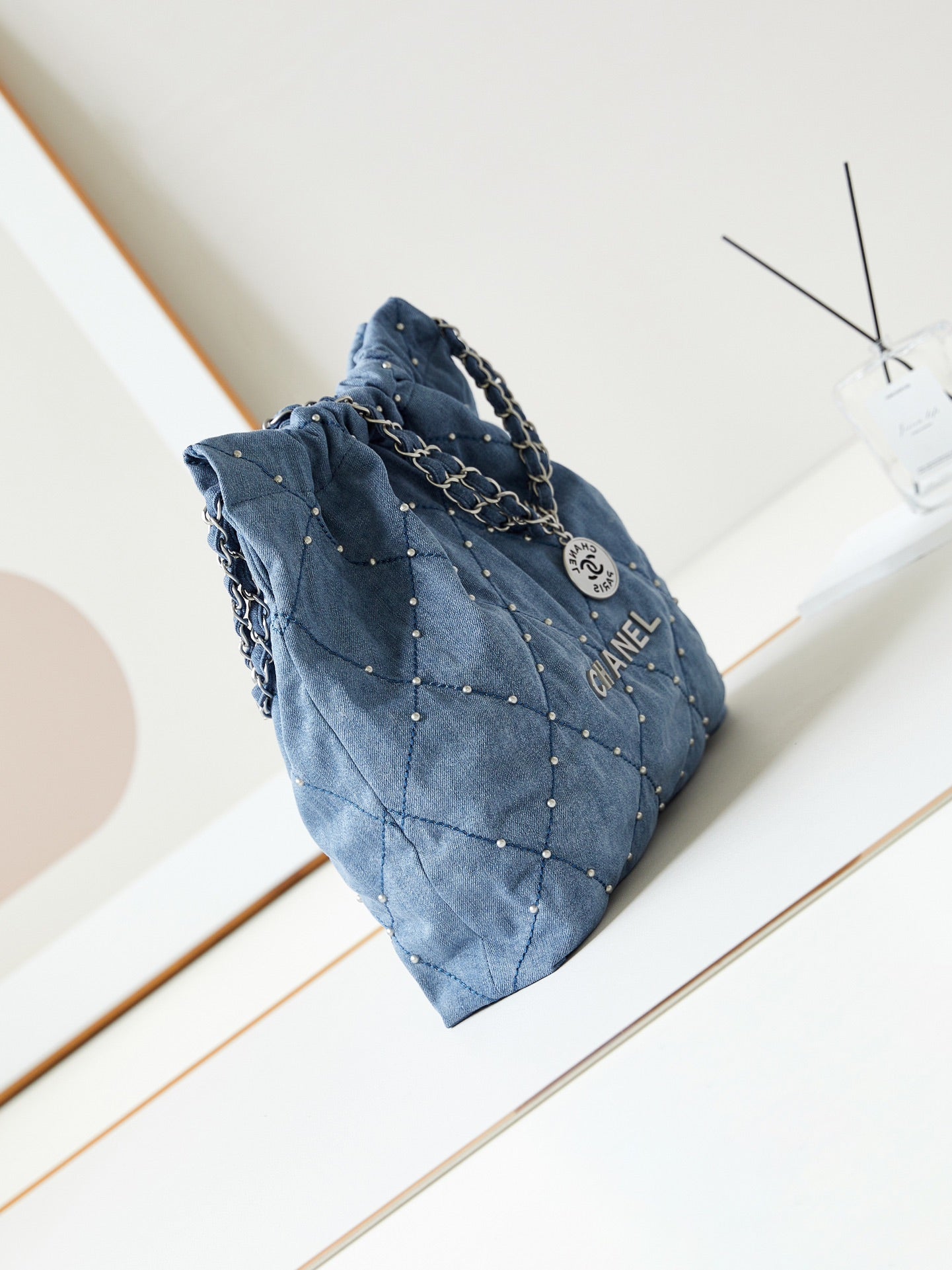 CC 22 HOBO WASTED BLEU DENIM QUINCAILLERIE ARGENTÉE