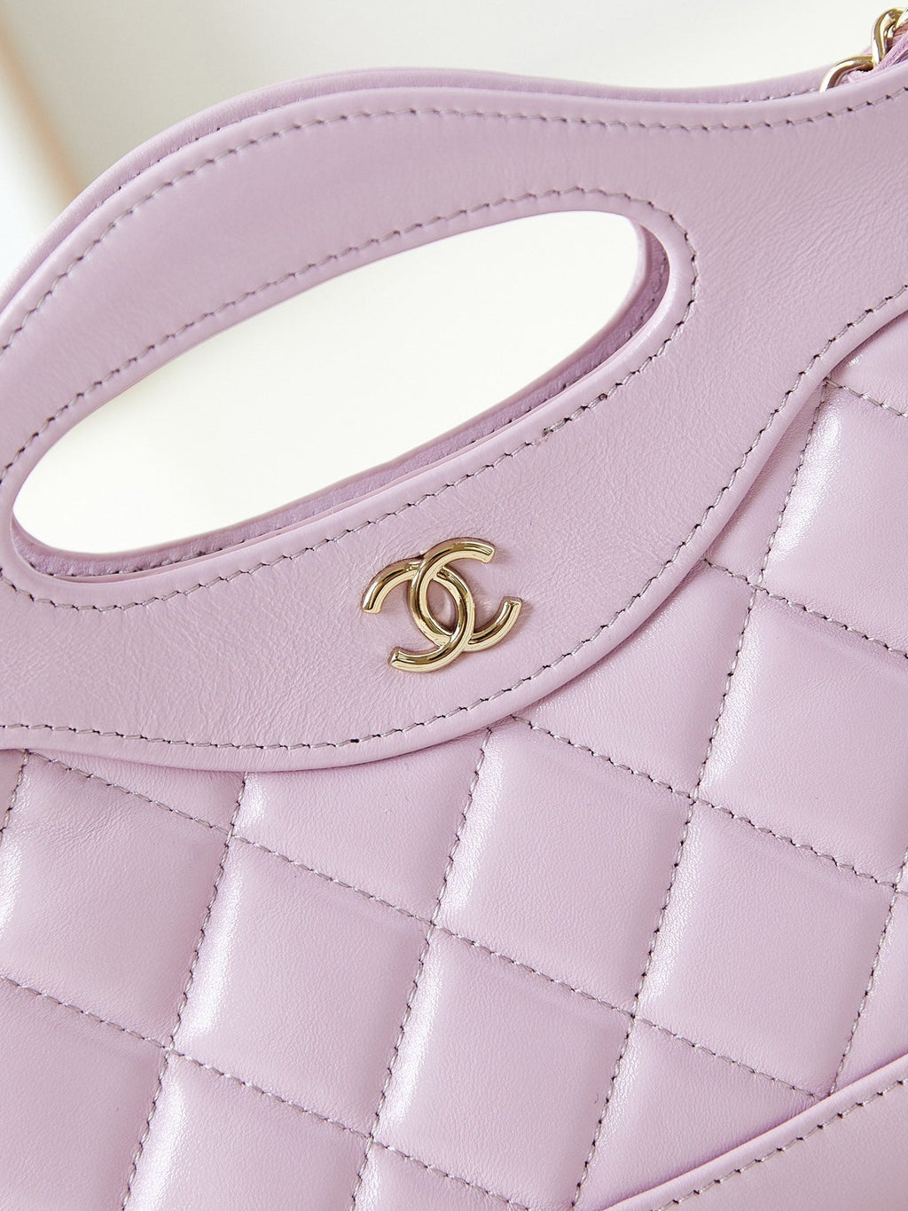 CC 24S31 SAC CABAS NANO 17,5 CM CUIR D'AGNEAU ROSE QUINCAILLERIE DORÉ