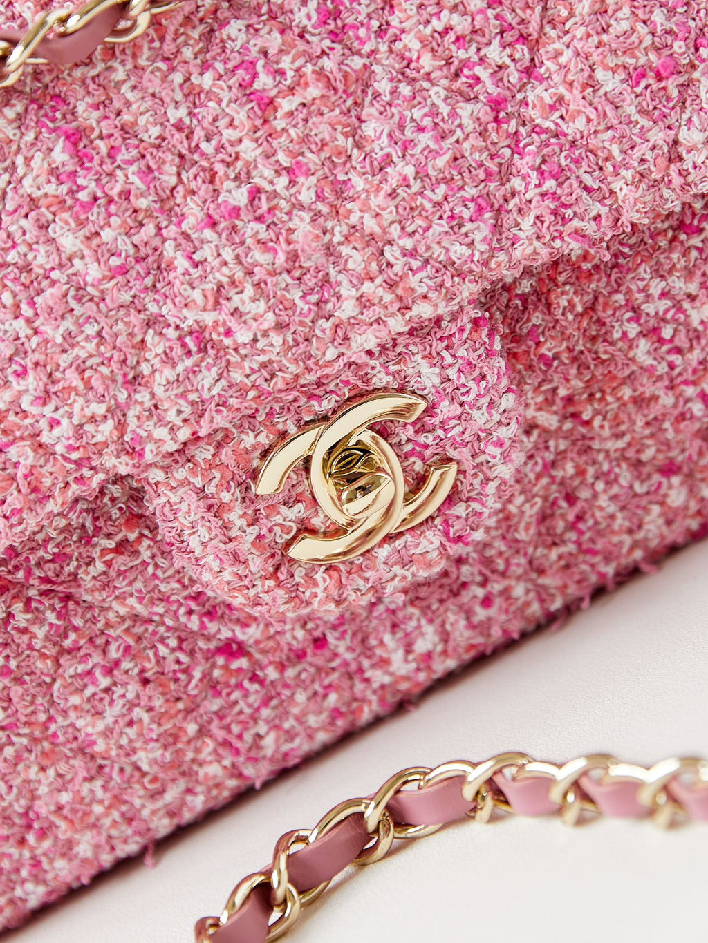 24P MEDIUM CLASSIC 25CM TWEED ROSE QUINCAILLERIE OR 