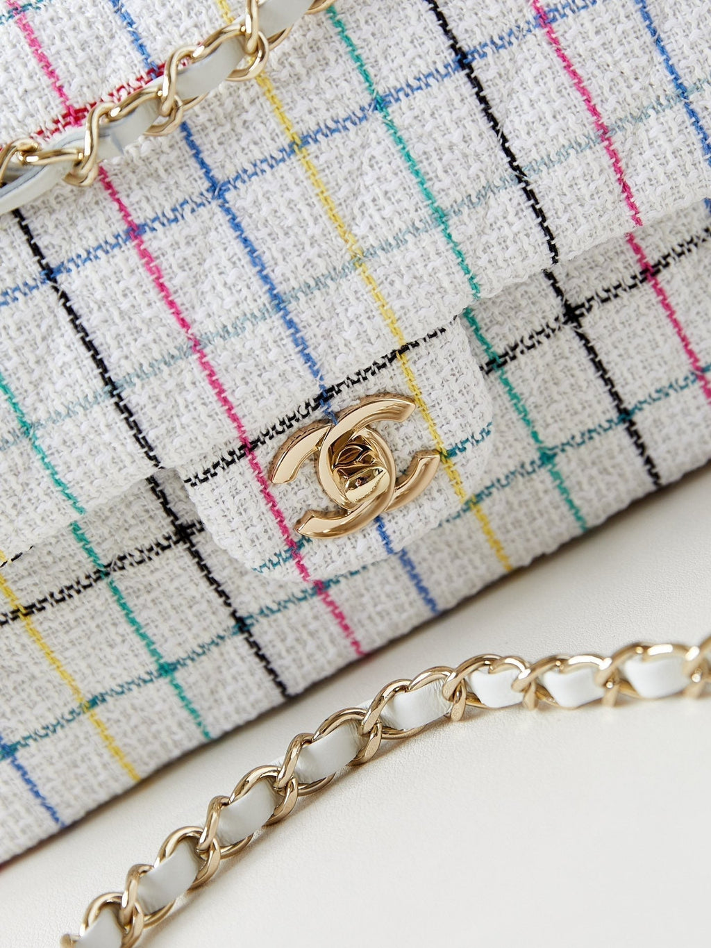 24P MEDIUM CLASSIC 25CM TWEED BLANC QUINCAILLERIE OR