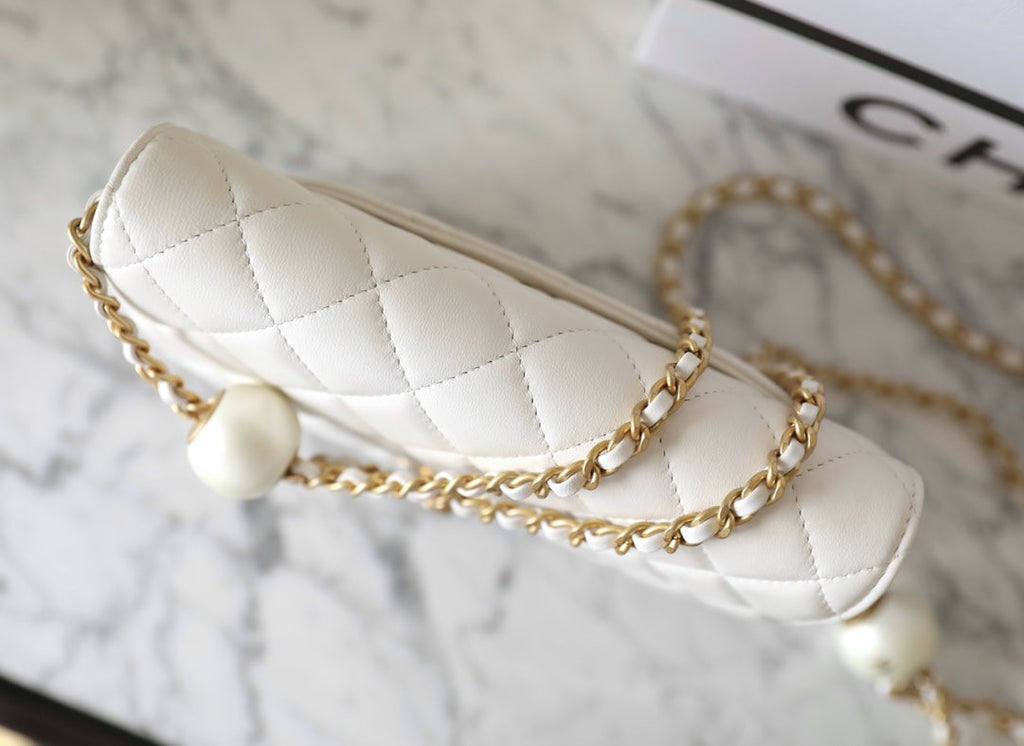 CC 24S WOC 19CM CUIR DE VEAU BLANC PEARL BALL 