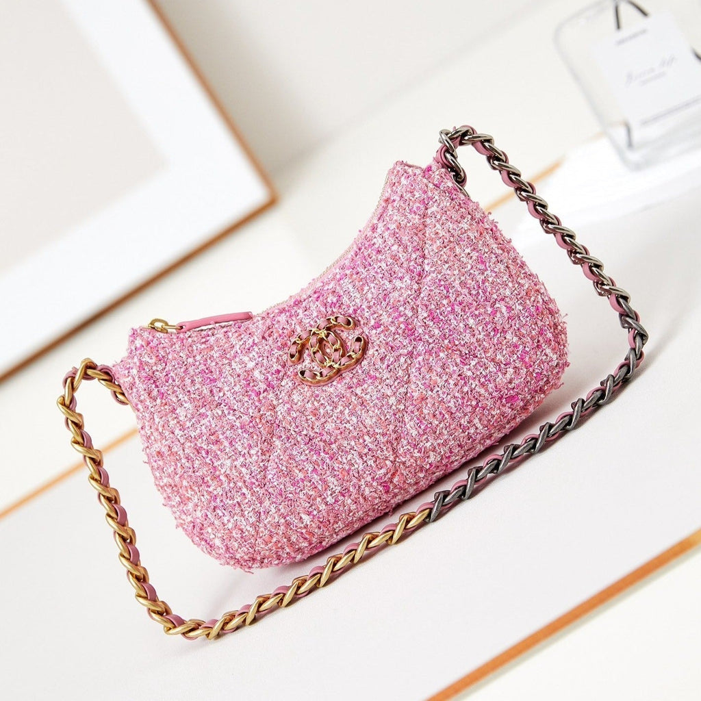 19 SAC HOBO 20CM TWEED ROSE
