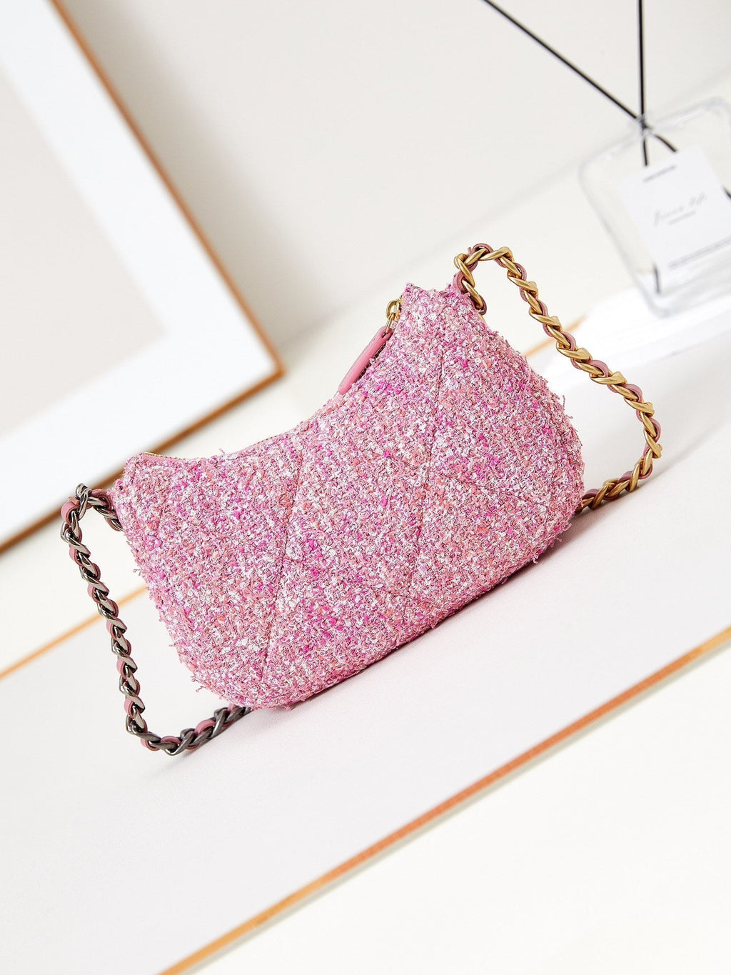 19 SAC HOBO 20CM TWEED ROSE