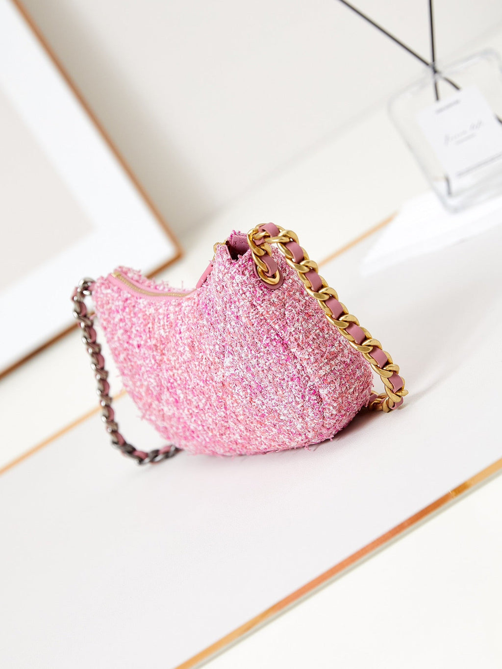 19 SAC HOBO 20CM TWEED ROSE